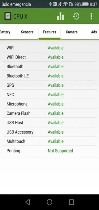 Screenshot of CPU X App