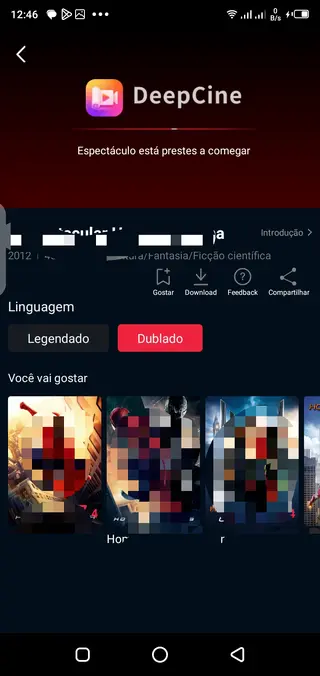 Screenshot of DeepCine App