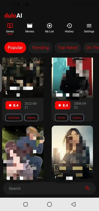 Screenshot of Dulo TV App