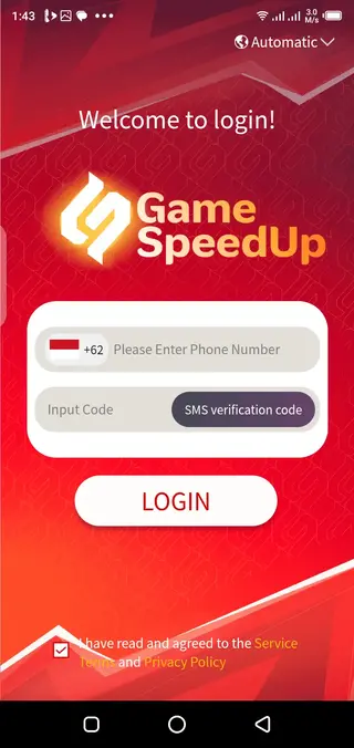 Screenshot of Game Speed Up App