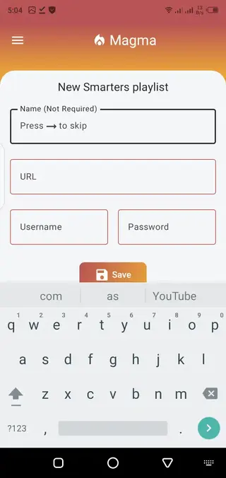 Screenshot of Magma TV App
