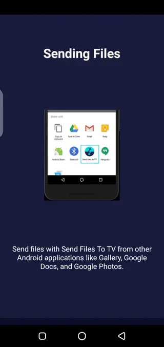 Screenshot of Send Files to TV APP