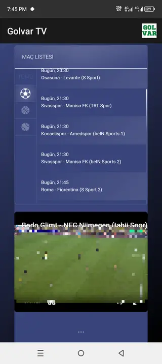 Screenshot of Golvar TV App
