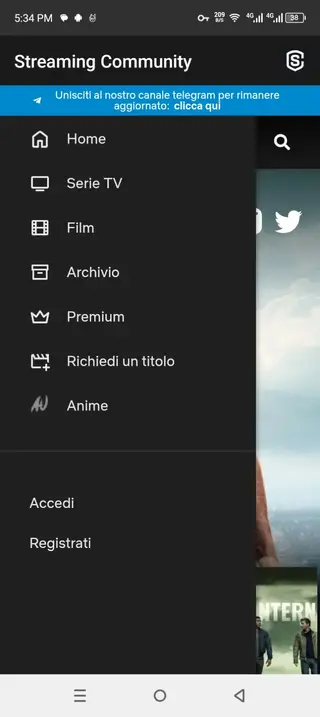 Screenshot of Streaming Community APK