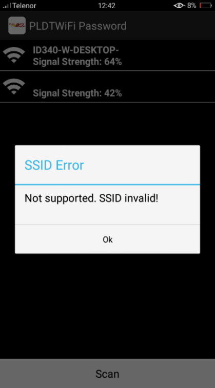Screenshot of PLDT WiFi Hacker App