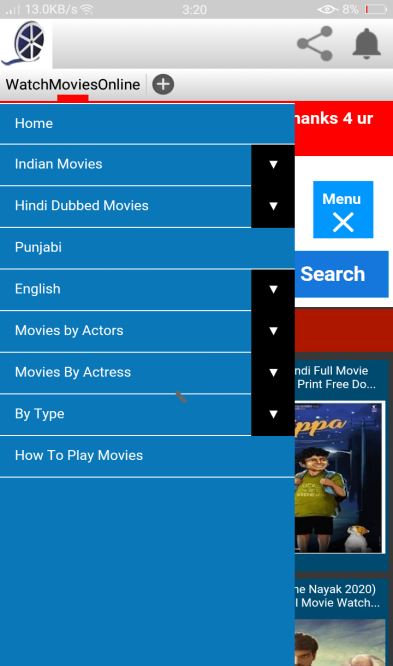 Screenshot of Watch Online Movies.com.pk