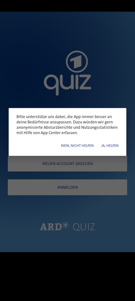 Screenshot of ARD Quiz App