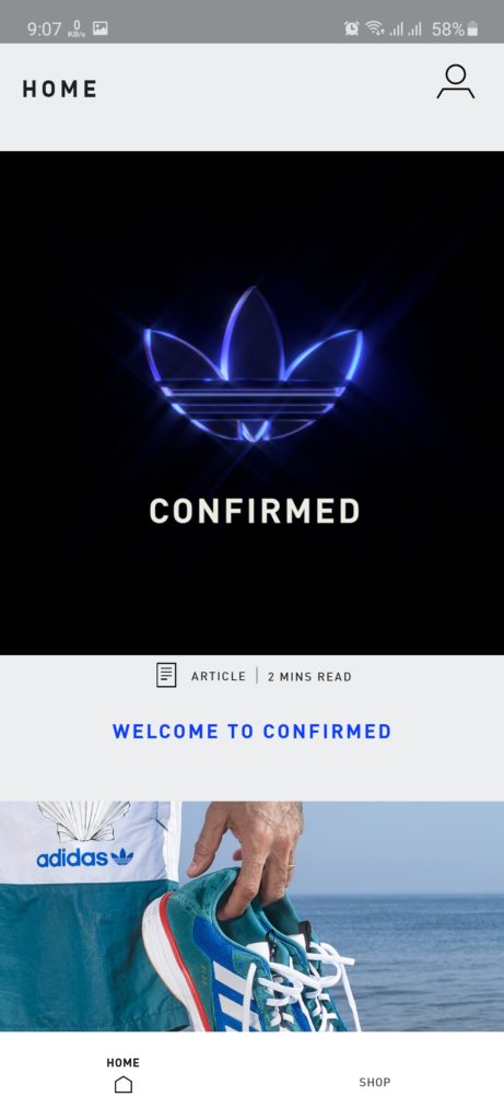 Screenshot of Adidas Confirmed App Download