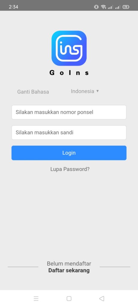 Screenshot of Goins App