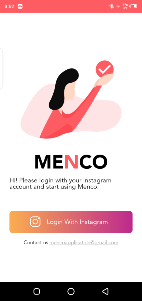 Screenshot of Menco App