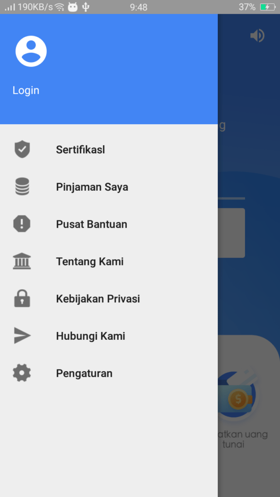 Screenshot of Mobil Tunai App