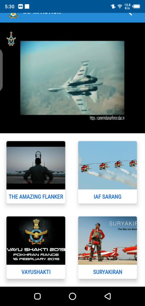 Screenshot of My IAF App