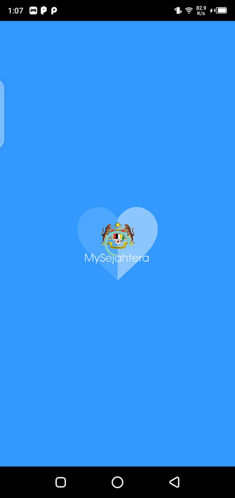 Screenshot of Mysejahtera App