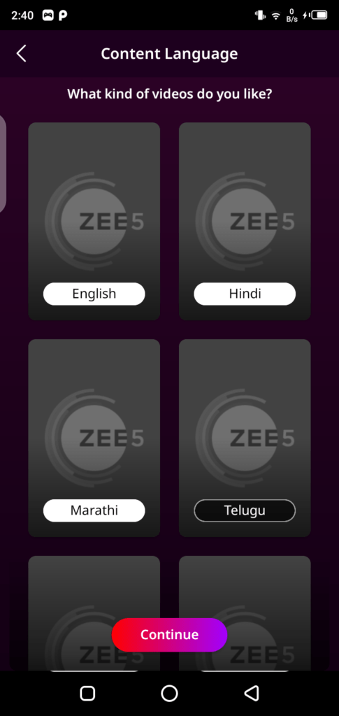 Screenshot of Zee5 Hipi