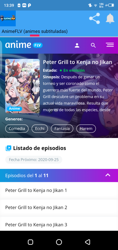 Screenshot of Animeflv App