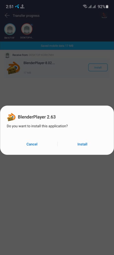 Screenshot of Blender Player