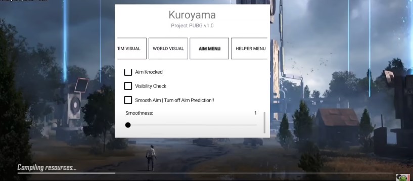 Screenshot of Kuroyama PUBG Hack