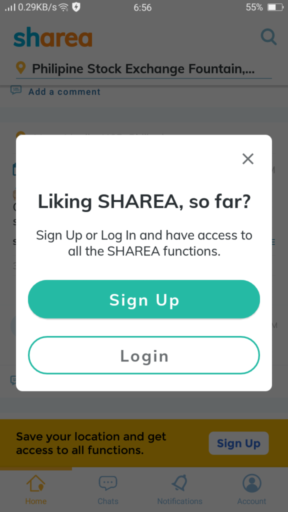 Screenshot of Sharea