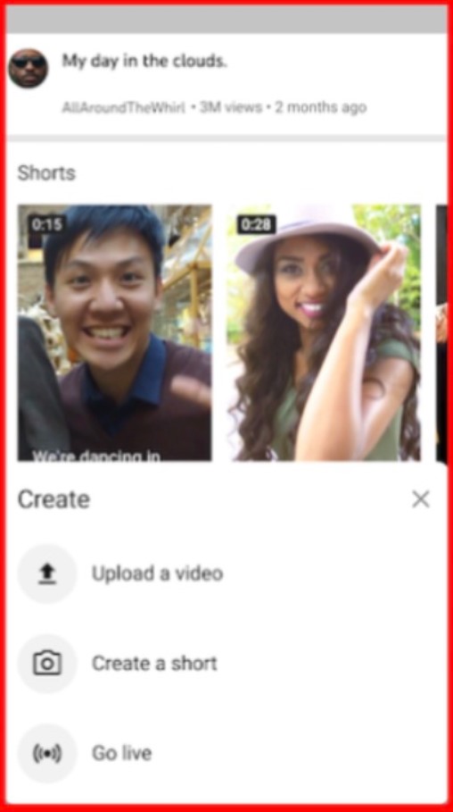 Screenshot of YouTube Shorts Beta