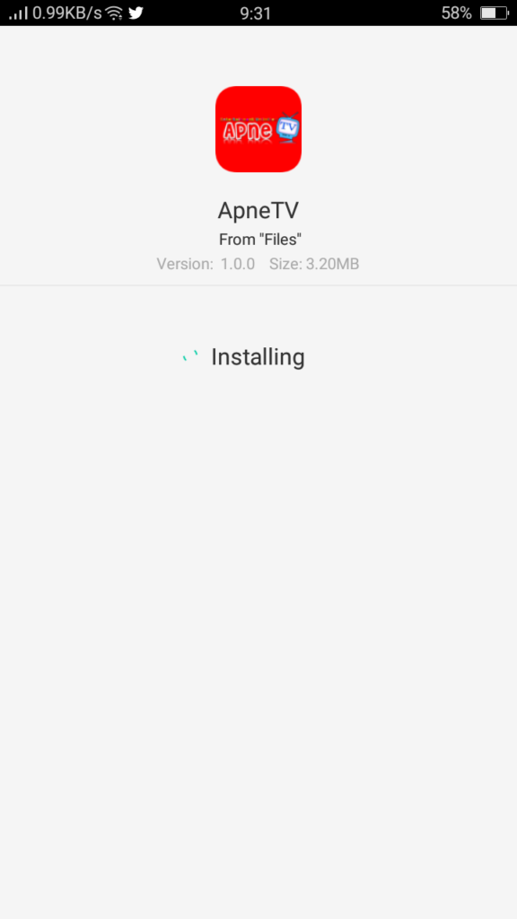 Screenshot of Apne TV App