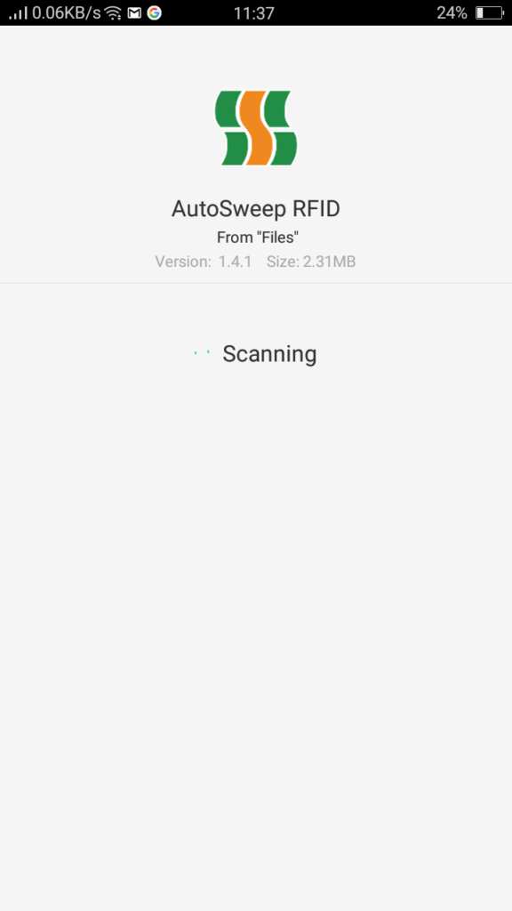 Screenshot of Autosweep App
