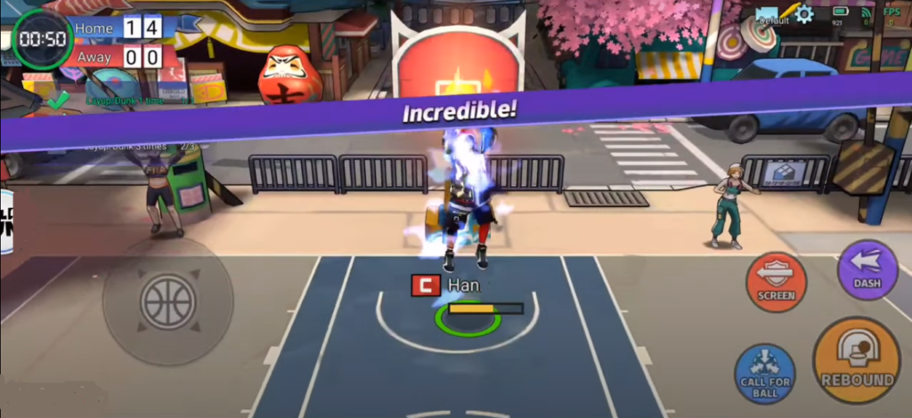 Screenshot of Basketrio game