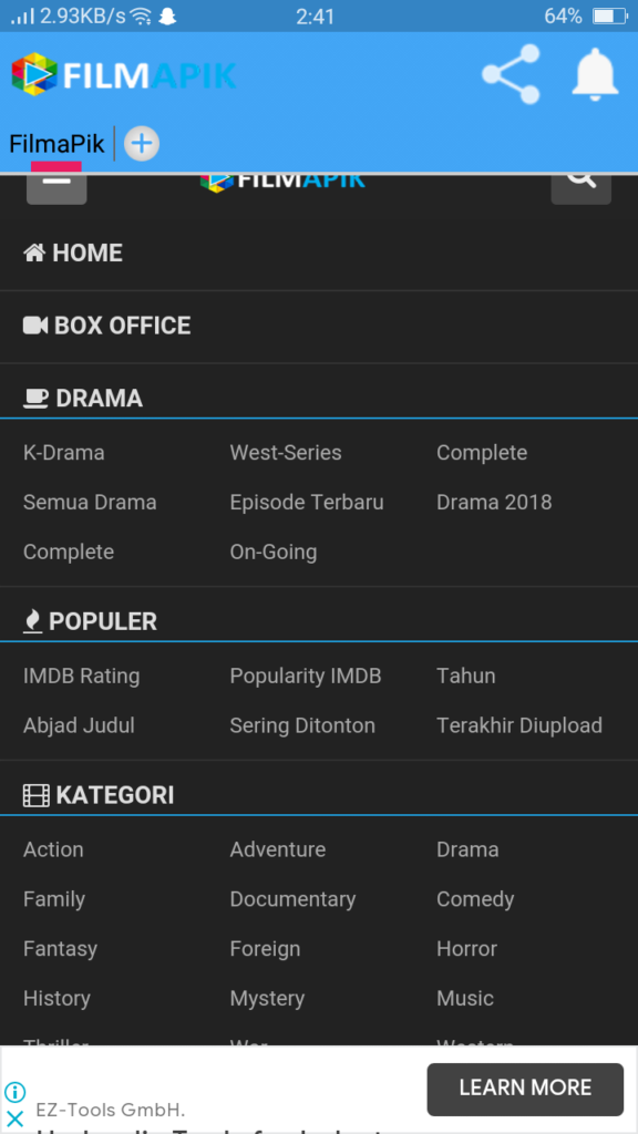 Screenshot of Filmapik App