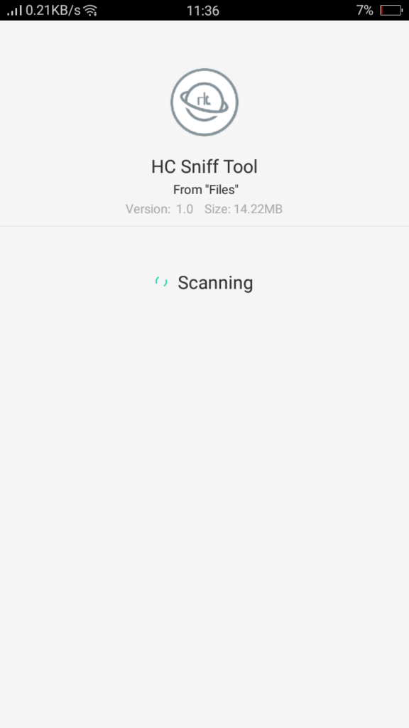 Screenshot of HC Sniff Tool