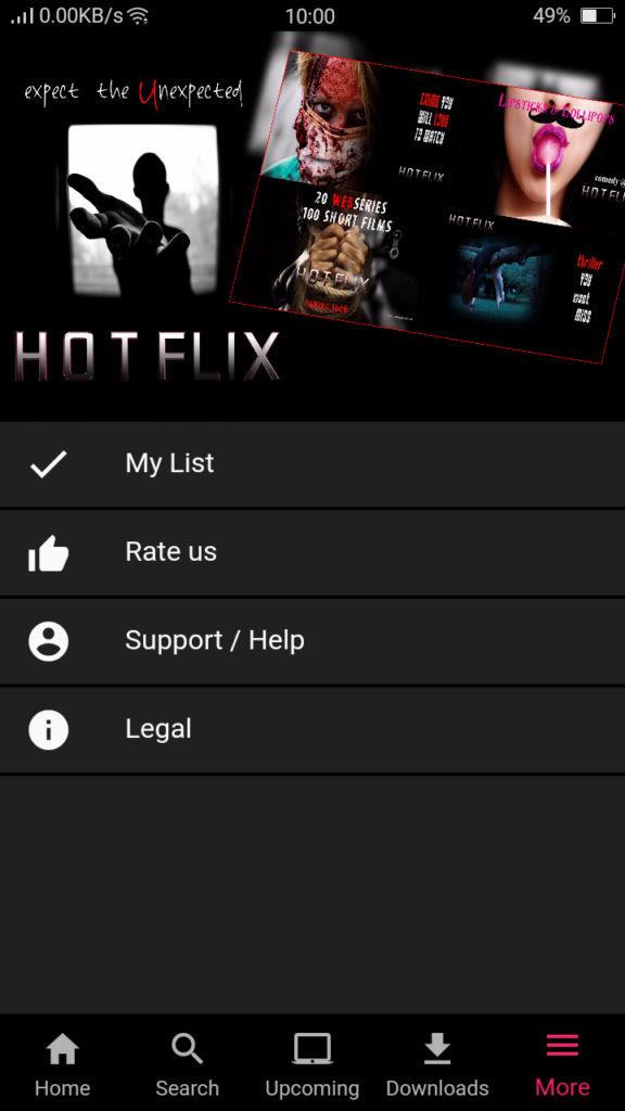 Screenshot of HotFlix App