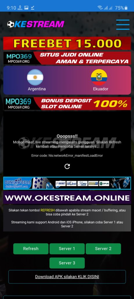 Screenshot of Okestream App