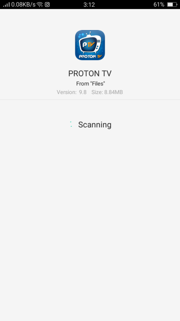 Screenshot of Proton TV App