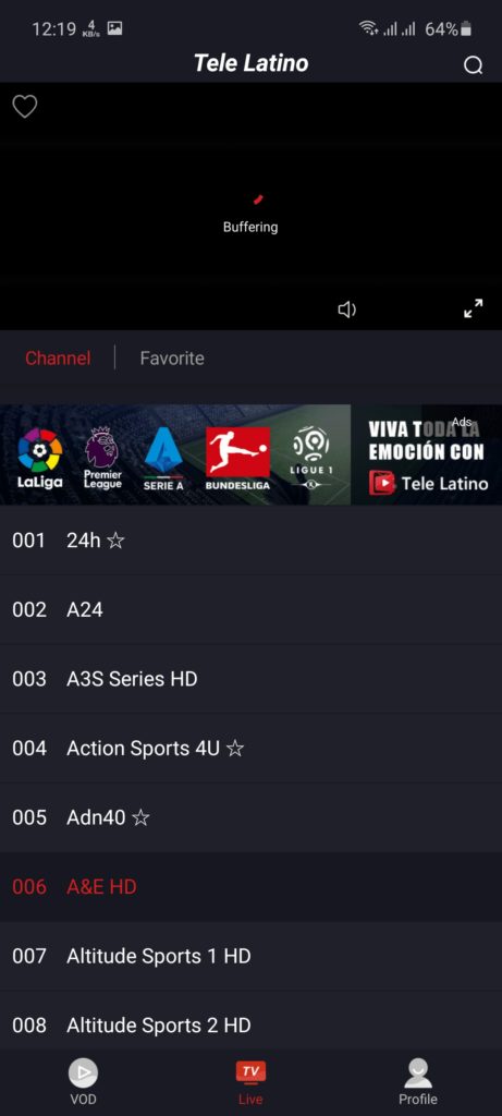 Screenshot of Tele Latino Apk