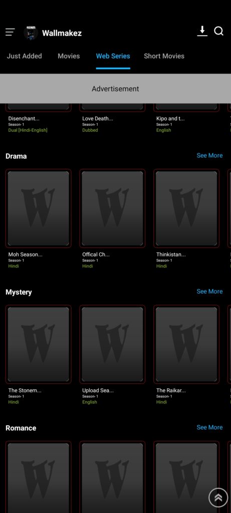 Screenshot of Wallmakez App