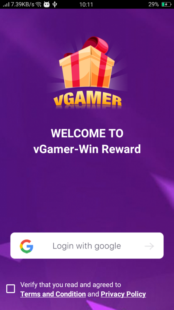 Screenshot of vGamer App