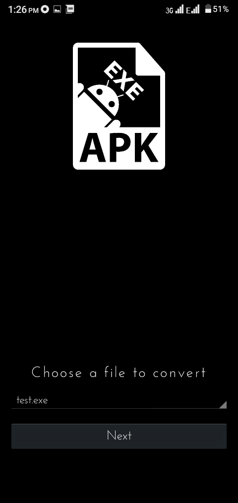 Screenshot of EXE To Apk