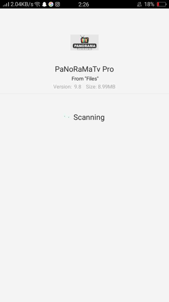 Screenshot of Panorama TV Pro App