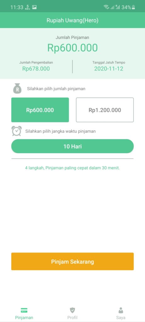 Screenshot of Rupiah Uwang App