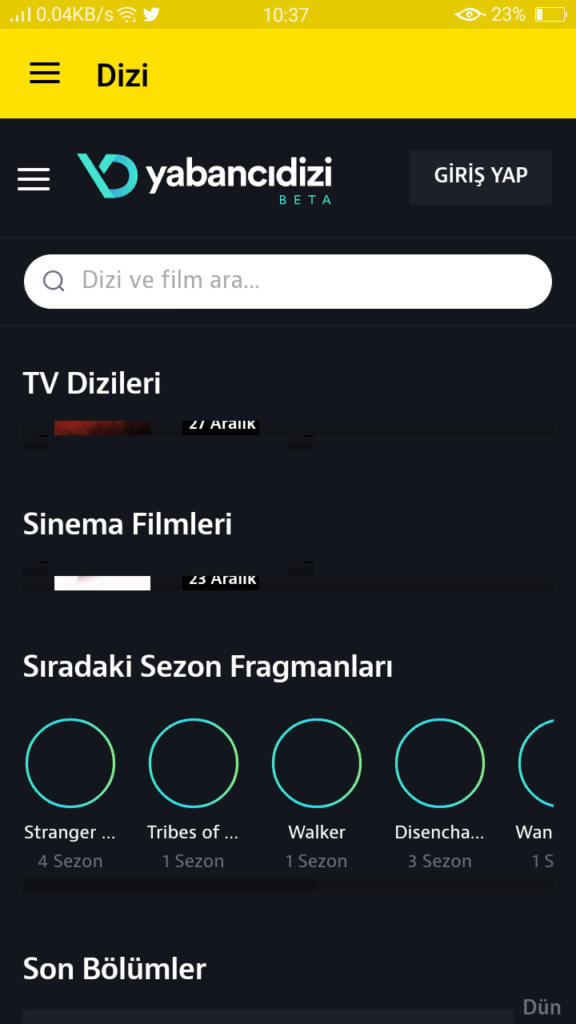 Screenshot of Exxen TV App