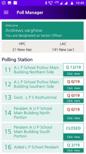 Screenshot of Kerala Election Result 2020 App