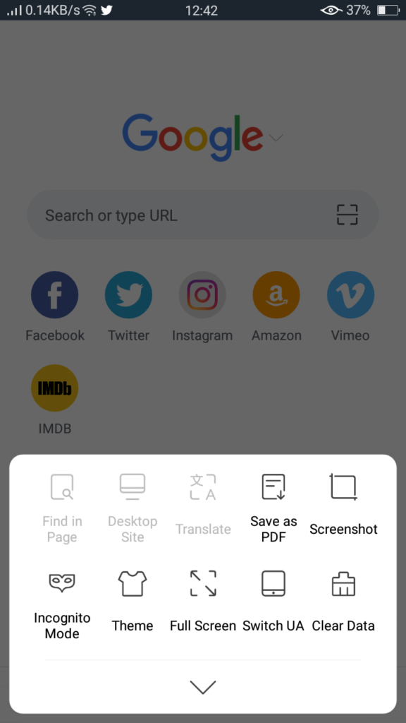 Screenshot of Pure Browser Pro For Android