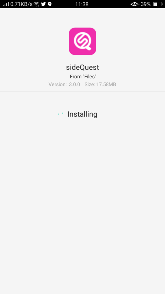 Screenshot of SideQuest App