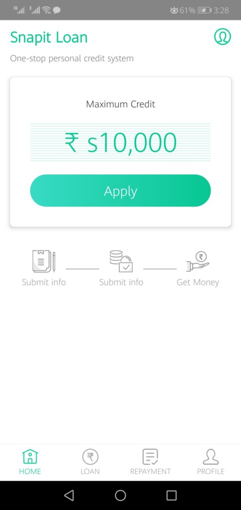 Screenshot of Snapit Loan Apk