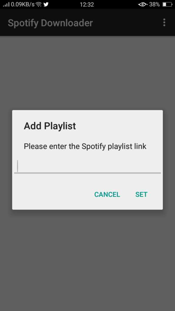 Screenshot of Spotify Downloader App