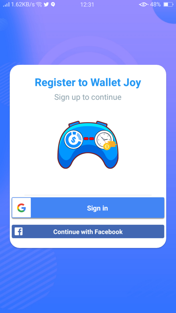 Screenshot of Wallet Joy