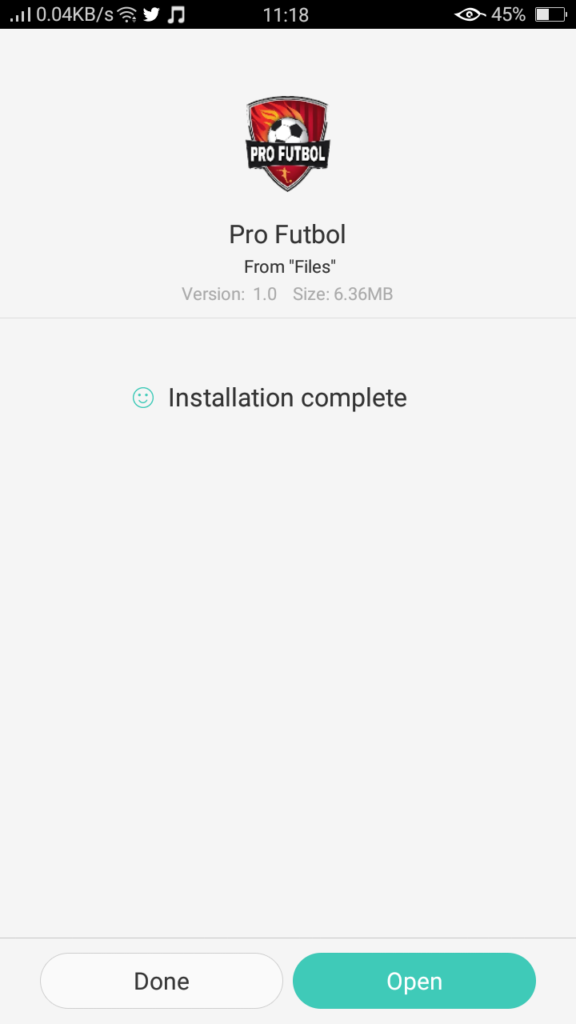 Screenshot of Pro Futbol App