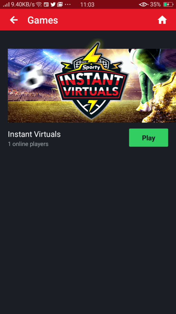 Screenshot of SportyBet App